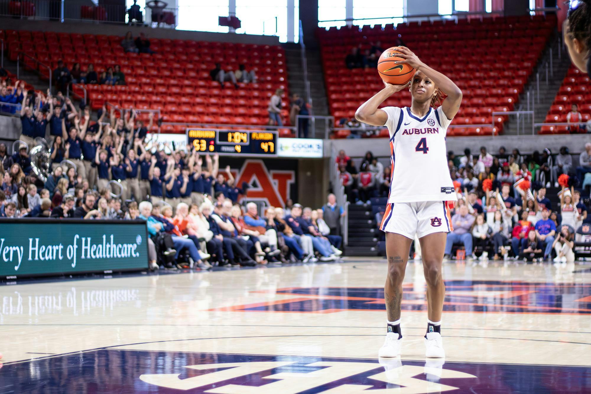 Kaitlyn Duhon shoots a free throw during the game against Florida at Neville Arena in Auburn, Ala. on Jan. 11, 2026.