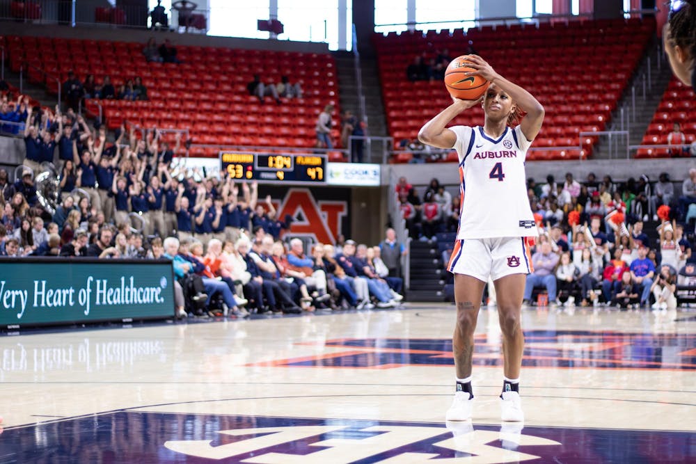 <p>Kaitlyn Duhon shoots a free throw during the game against Florida at Neville Arena in Auburn, Ala. on Jan. 11, 2026.</p>