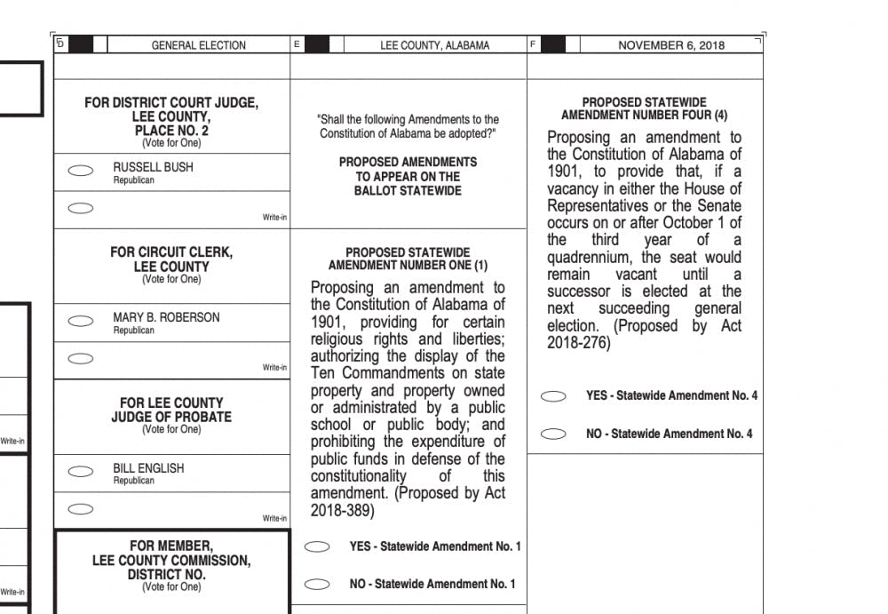 Sample ballot