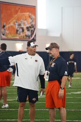 Gene Chizik and the team has gotten a lot accomplished and cut down on many errors since practice started. Chizik said the  Tigers were ready to play Clemson and were "focused." (Danielle Lowe / PHOTO EDITOR)