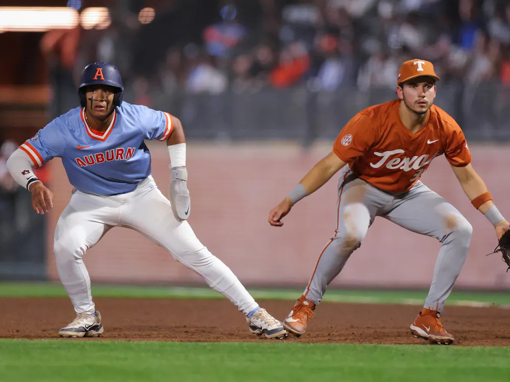 AUBURN, AL - MARCH 21 - Auburn's Eric Guevara (8) during the game between the #4 Auburn Tigers and the #2 Texas Longhorns at Plainsman Park in Auburn, AL on Saturday, March 21, 2026.
Photo by Zach Bland/Auburn Tigers