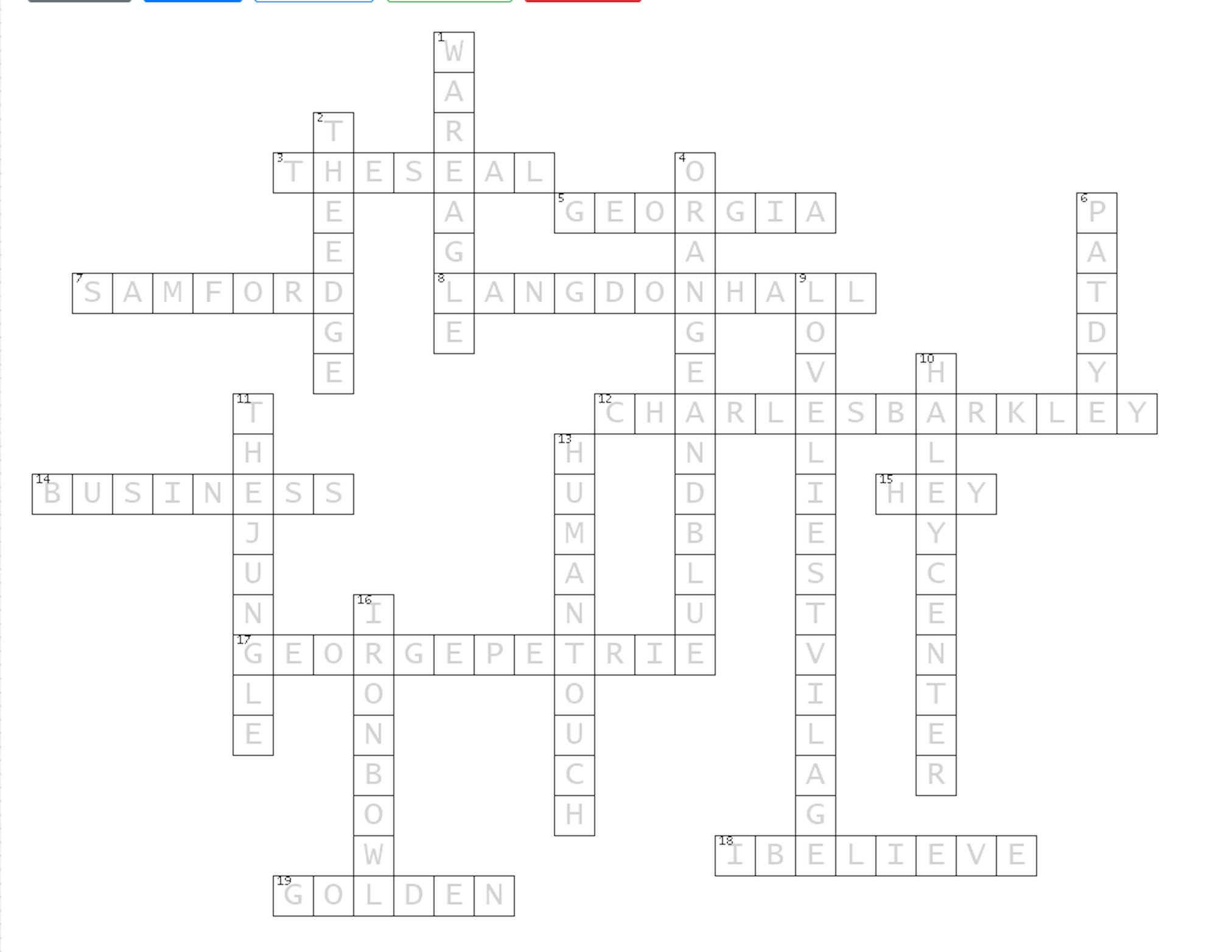 Crossword puzzle answers