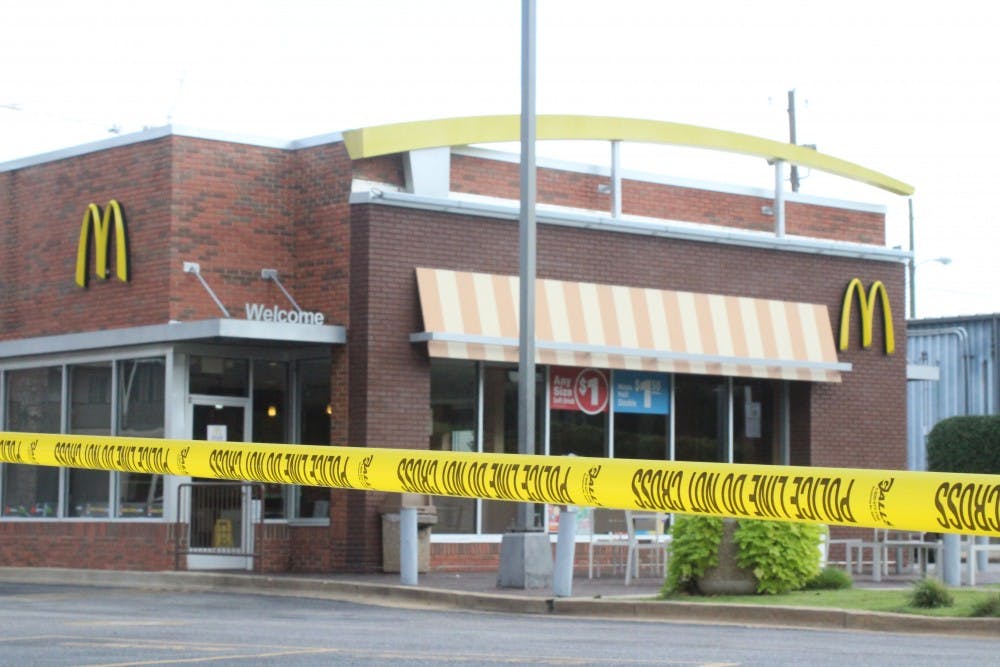 <p>Police responded to a shooting at the McDonald's on West Magnolia Avenue early Sunday morning, Sept. 9, 2018.</p>