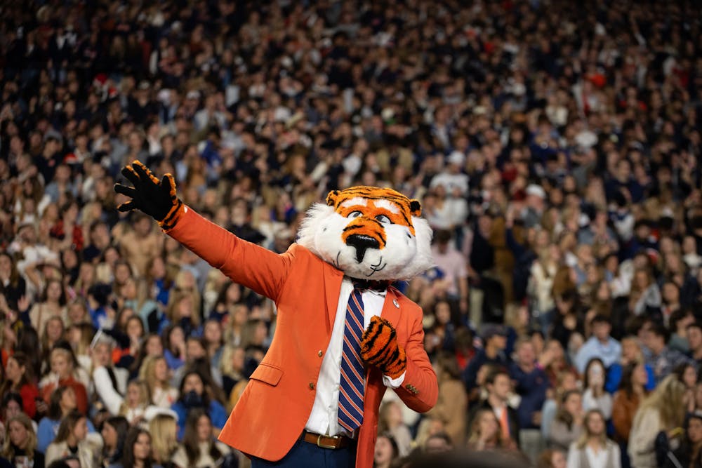 <p>Aubie hyping up the student section during the 2023 Iron Bowl game</p>