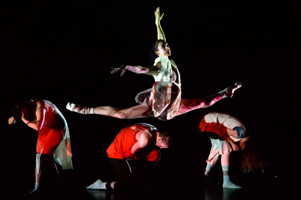 The Auburn Student Dance Ensemble performs during their show "Dancing on the Edge" at the Telfair Peet Theatre. The show runs March 31 to April 3. 