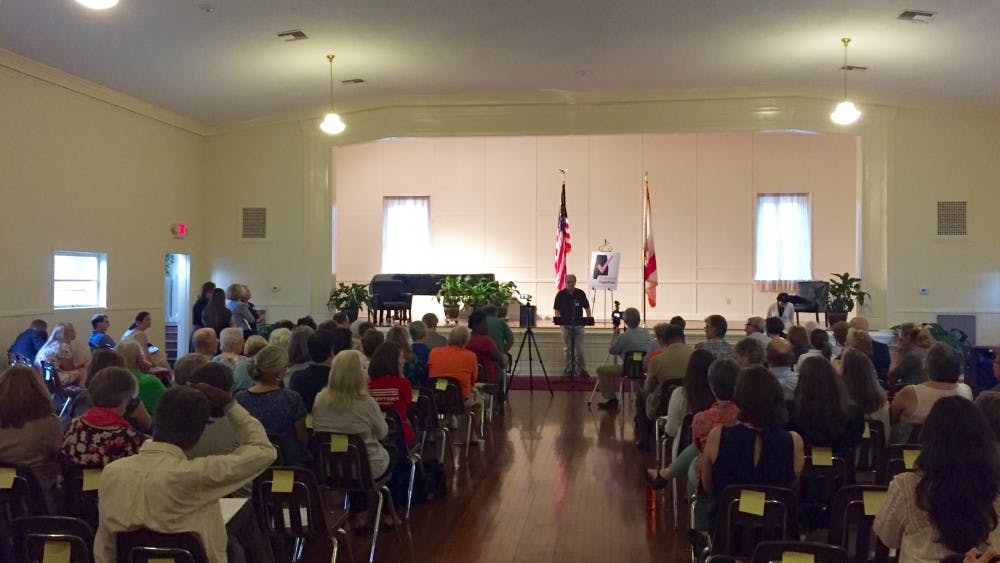 Lee County residents attend a "town hall" meeting Monday, April 18, 2017, in Opelika, Ala.