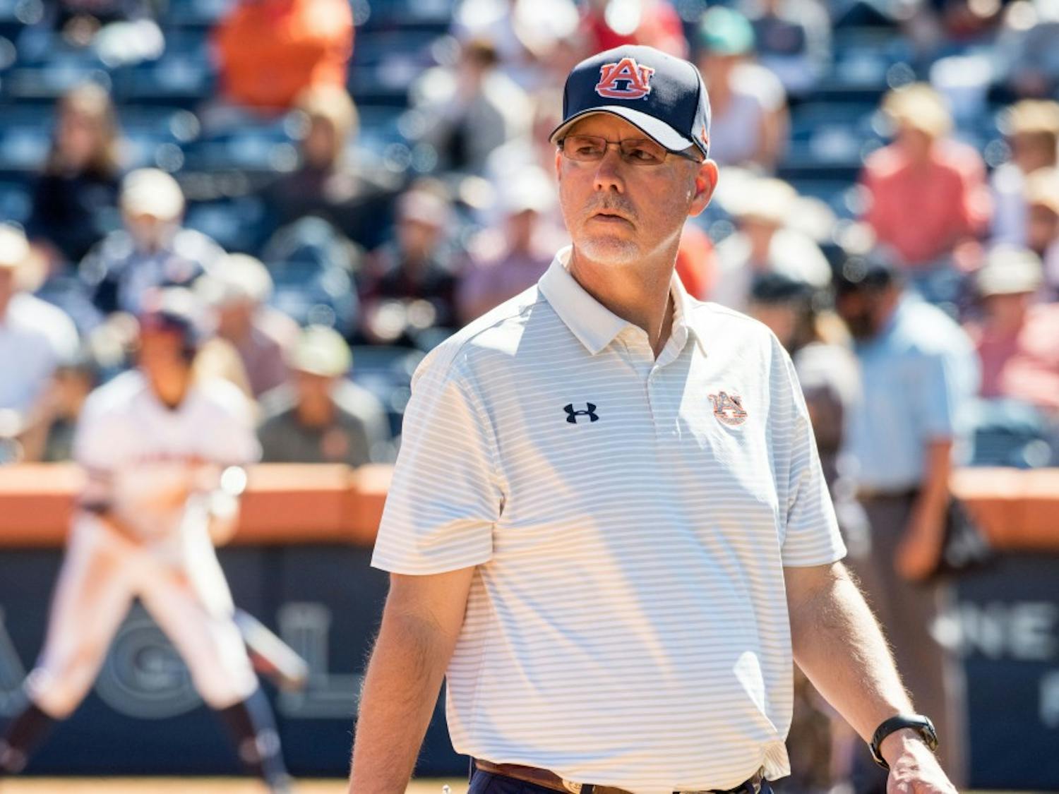 Head Coach Mickey Dean during Auburn softball vs. Western Illinois on Sunday, Mar. 4, 2018, in Auburn, Ala.