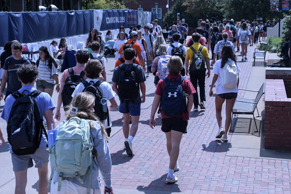 <p>Students walk along the Haley Concourse on Wednesday, Sept. 18, 2024.</p>