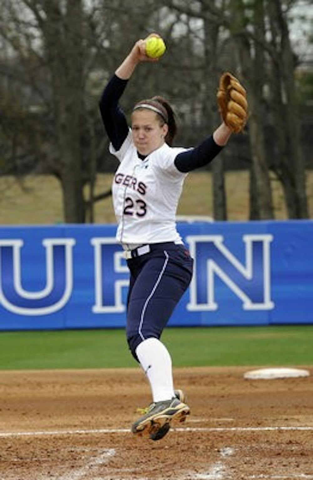 Auburn's Lexi Davis pitches in a game against Purdue. (Contributed by Anthony Hall)