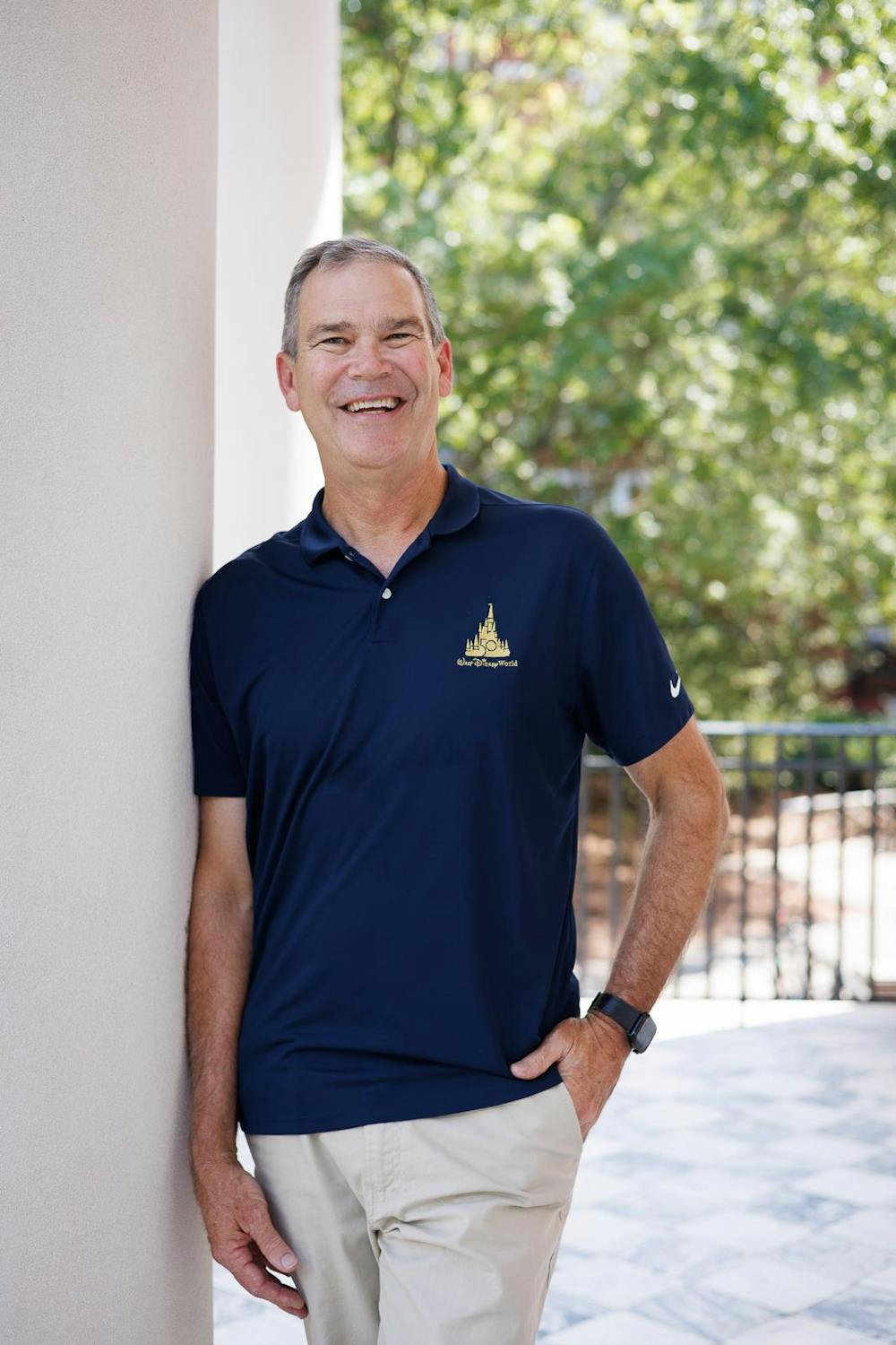 <p>Auburn University alumnus and Walt Disney World Resort President Jeff Vahle smiles for a headshot outside Langdon Hall in Auburn, Ala. on Friday, Sept. 5, 2025.</p>