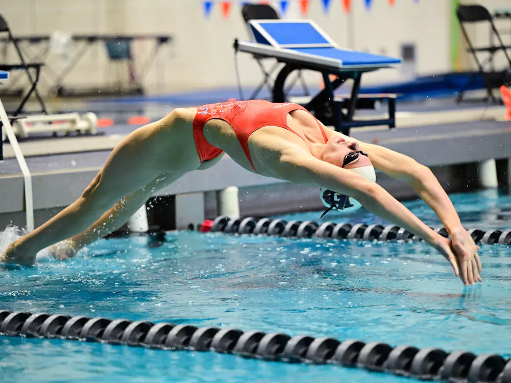 AUBURN, AL - FEBRUARY 06 - Auburn swimmer during the game between the Auburn Tigers and the Georgia Bulldogs at James E. Martin Aquatic Center in Auburn, AL on Friday, Feb. 6, 2026.
Photo by Estela Muñoz/Auburn Tigers