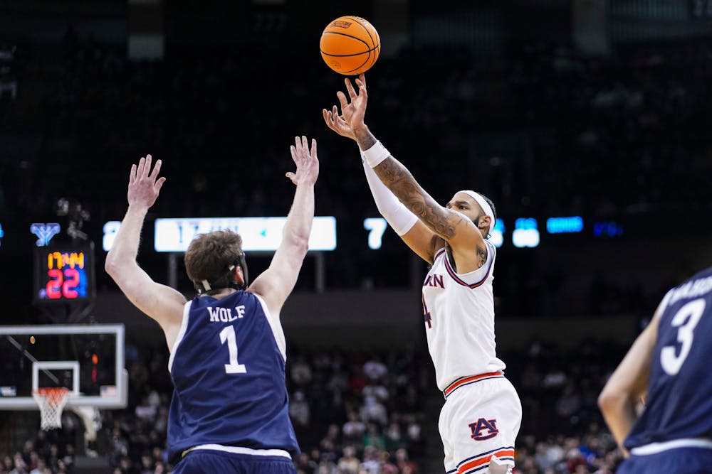 SPOKANE, WA - MARCH 22 - Auburn's Johni Broome (4) during the round of 64 game between the (4) Auburn Tigers and the (13) Yale Bulldogs at Spokane Arena in Spokane, WA on Friday, March 22, 2024.

Photo by Zach Bland/Auburn Tigers