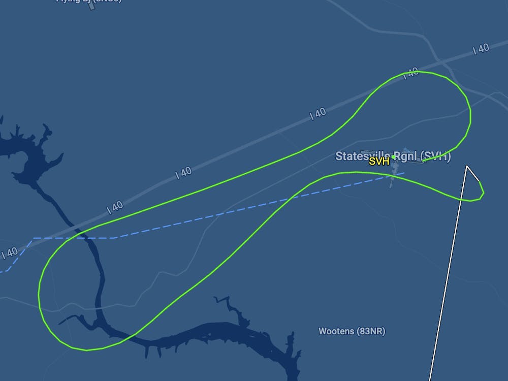 The flight path of N257BW, which crashed in Statesville, NC on Dec. 18, 2025.