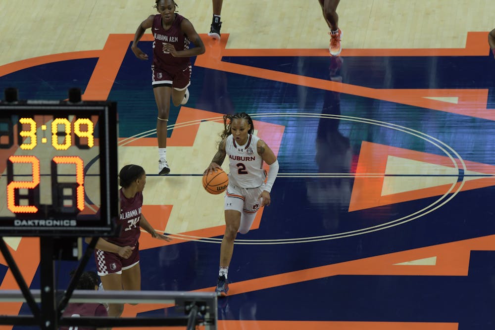 <p>Jamya Mingo-Young in possession of the ball against Alabama A&amp;M at Neville Arena on November 26th 2023</p>