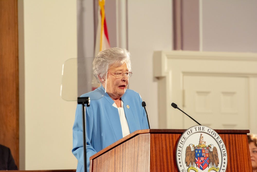 Gov. Kay Ivey delivers the 2019 state of the state address before a joint session of the Alabama Legislature in the Old House Chambers of the Alabama State Capitol on March 5, 2019.