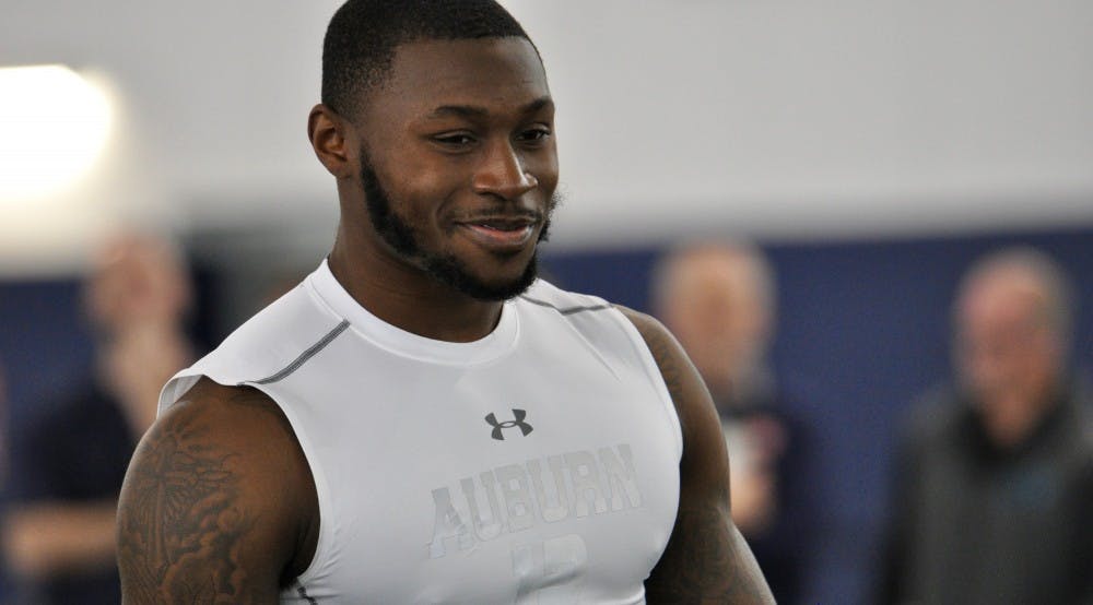 <p>Jamel Dean at Pro Day on March 8, 2019, in Auburn, Ala.</p>