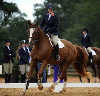 Former Tiger Chelsea Anheuser rides against Texas Christian University Sept. 2009. (Todd Van Emst / Auburn media relations)