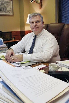 Circuit Court Judge Chris Hughes was elected last year after practicing law for 20 years. He grew up in Auburn and graduated from Auburn University. (Emily Adams / Photo Editor)