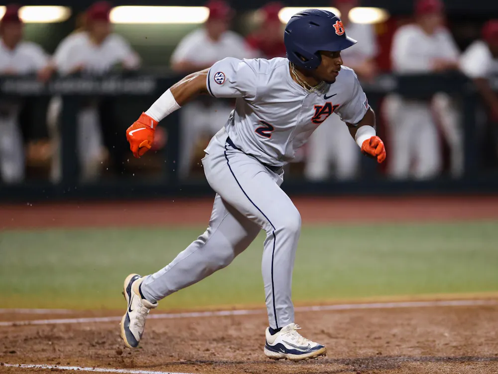 TUSCALOOSA, AL - MARCH 27 - Auburn's Chris Rembert (2) during the game between the #5 Auburn Tigers and the #22 Alabama Crimson Tide at Sewell-Thomas Stadium in Tuscaloosa, AL on Friday, March 27, 2026.
Photo by David Gray/Auburn Tigers