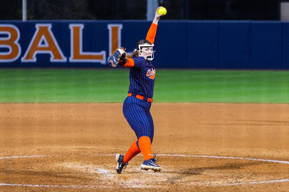 <p>Abby Herndon pitches vs Bradley on Feb. 14, 2026.</p>