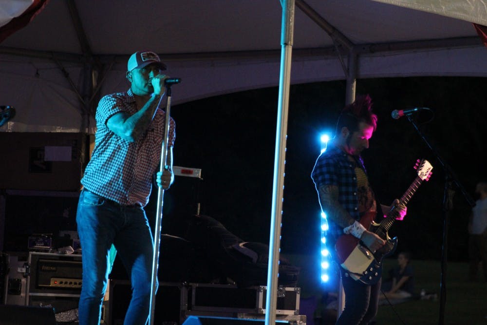 Musical guests Mojiles performing at the annual 4th of July celebration on July 4, 2018, in Auburn, Ala.