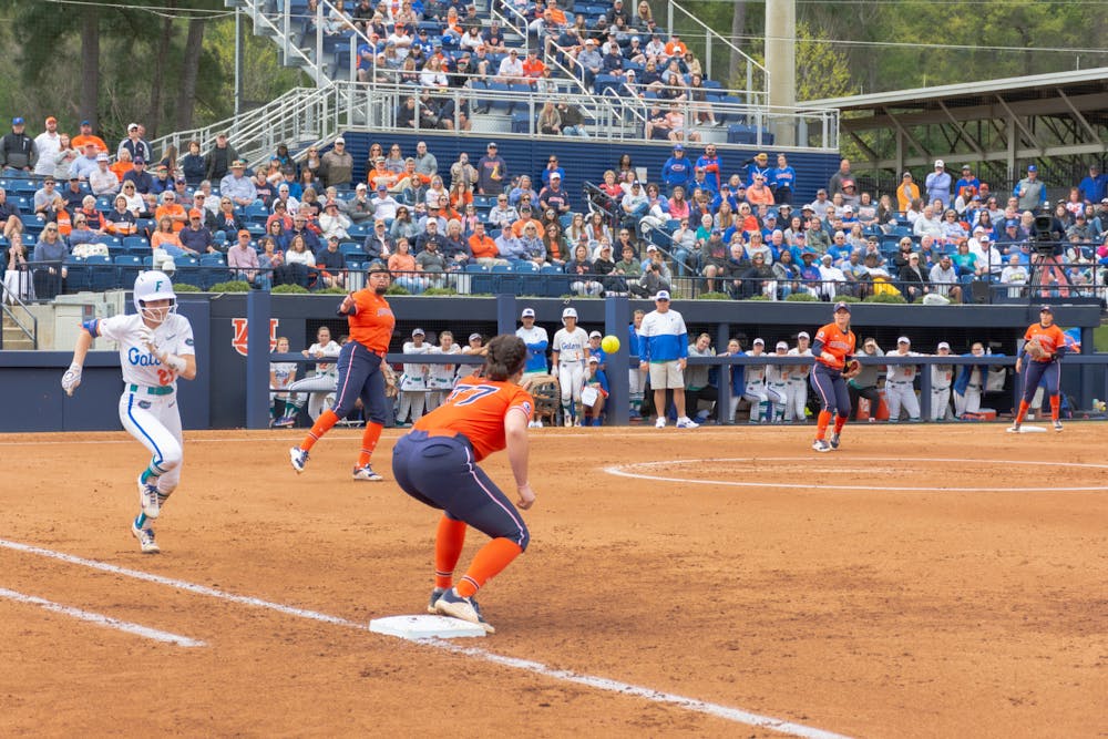 Bri Ellis gets the first out against Florida at the top of the inning 4/2/22