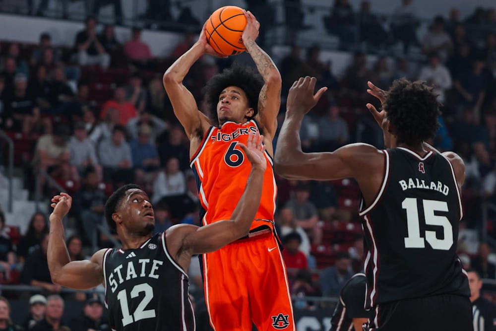 STARKVILLE, MS - FEBRUARY 18 - Auburn's Elyjah Freeman (6) during the game between the Auburn Tigers and the Mississippi State Bulldogs at Humphrey Coliseum in Starkville, MS on Wednesday, Feb. 18, 2026.

Photo by Zach Bland/Auburn Tigers