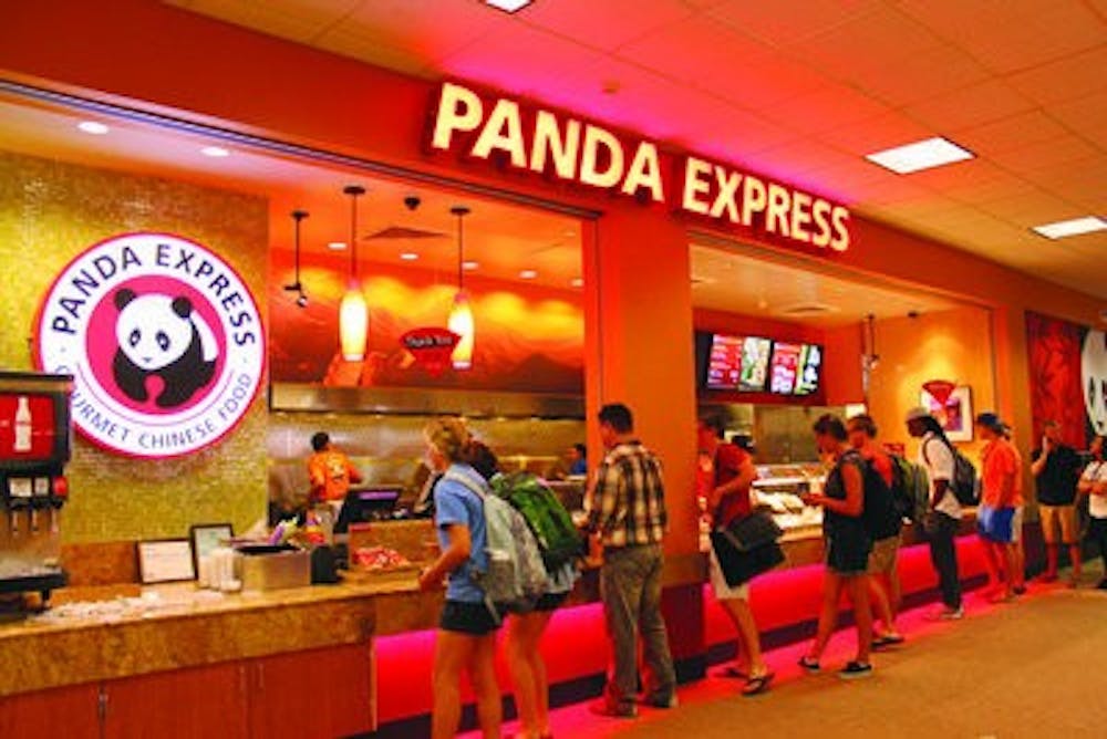 Eager students wait to order lunch at the new Panda Express in Foy Student Union. (Alex Sager / ASSOCIATE PHOTO EDITOR)