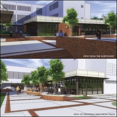 The Foy Hall renovations will include an outside dining area for the future Chicken Salad Chick location.