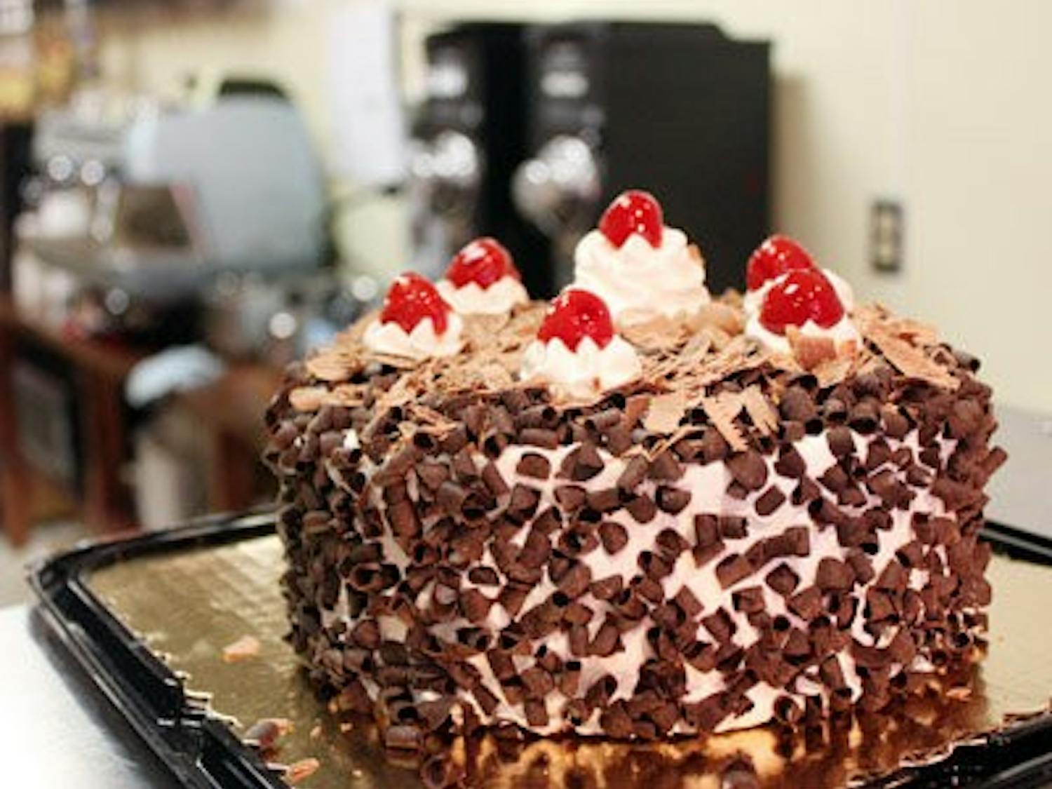 A chocolate roll cake is one of the varieties available at the new Paris Bakery Garden on South College Street. (Emily Adams / Photo Editor)
