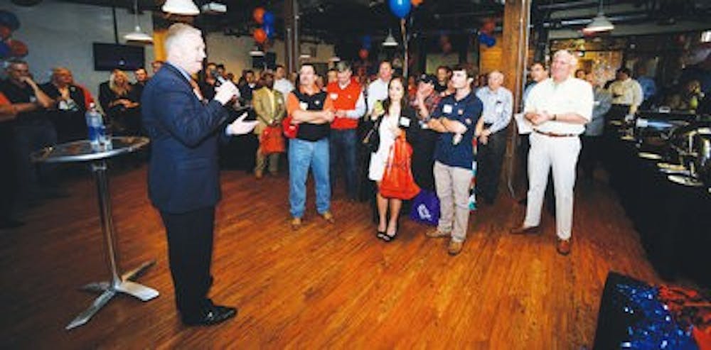 Jay Jacobs speaks on Tuesday..Auburn coach Gus Malzahn at the Atlanta Auburn Club, Tiger Trek on Tuesday, May 14, 2013 in Atlanta, GA..Todd Van Emst.