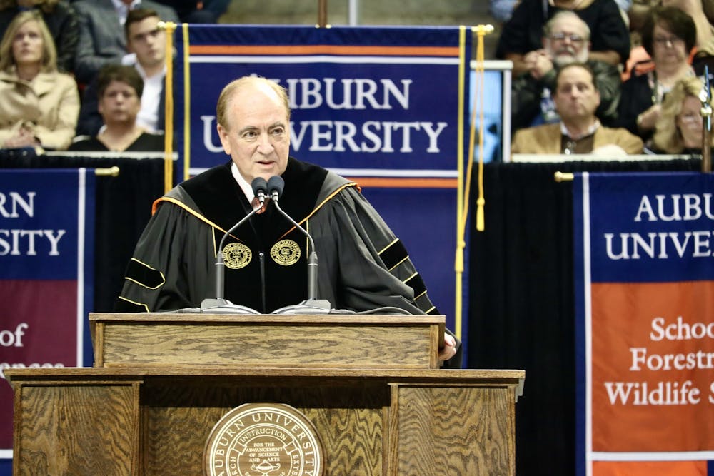 President Jay Gogue speaks at the Fall 2019 Commencement ceremony on Saturday, Dec. 14, in Auburn, Ala.