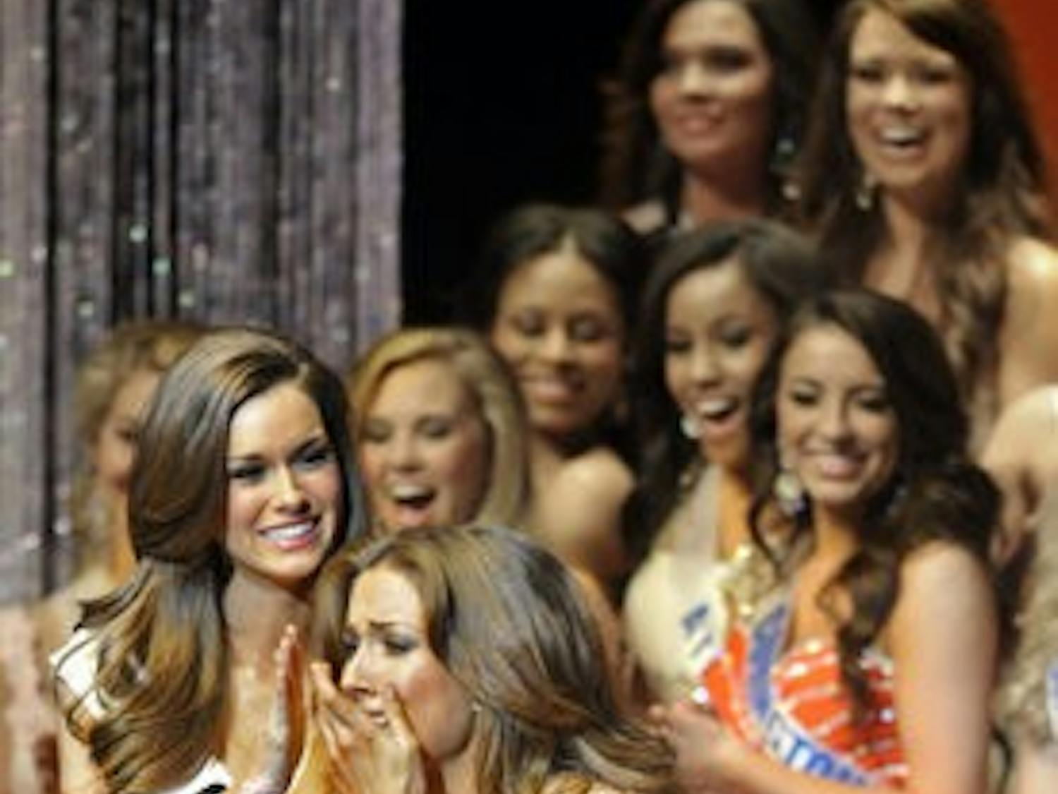 Katherine Webb of Columbus, Ga., reacts to being crowned Miss Alabama USA. "I just never in my wildest dreams ever thought it would actually come true," she said. (Courtesy of the Montgomery Advertiser)