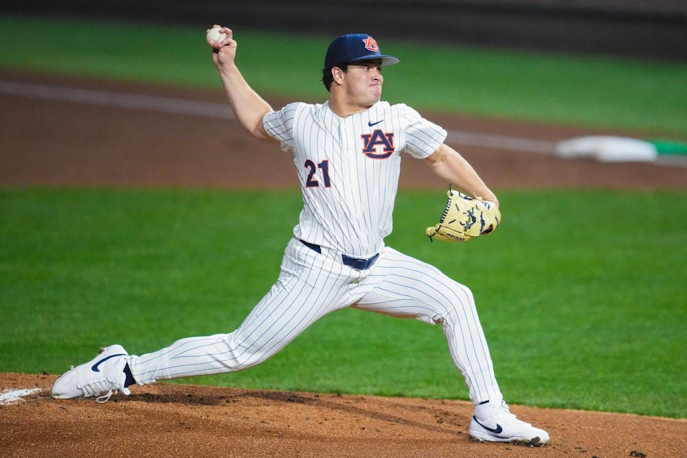 AUBURN, AL - FEBRUARY 17 - Auburn's Andreas Alvarez (21) during the game between the #5 Auburn Tigers and the Cincinnati Bearcats at Plainsman Park in Auburn, AL on Tuesday, Feb. 17, 2026.

Photo by Estela Munoz/Auburn Tigers