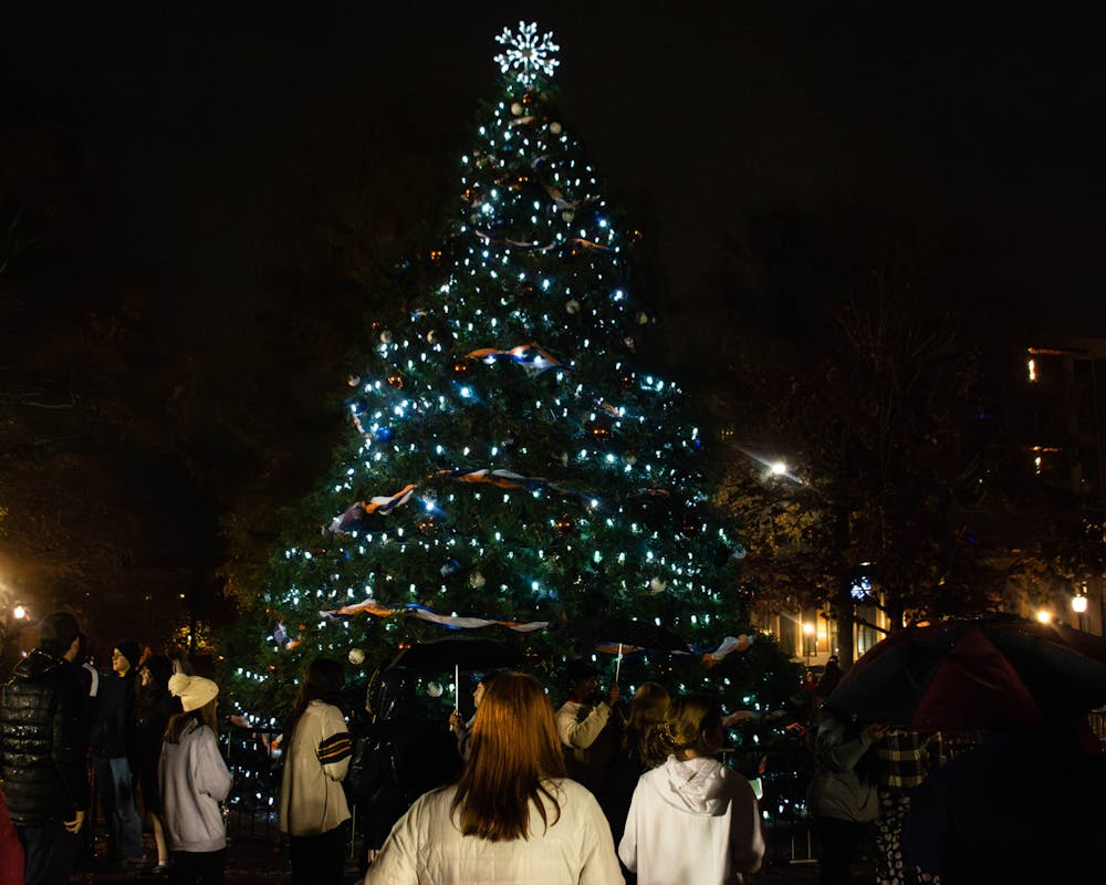 University Christmas tree on Samford Lawn in Auburn University on November 26, 2023.