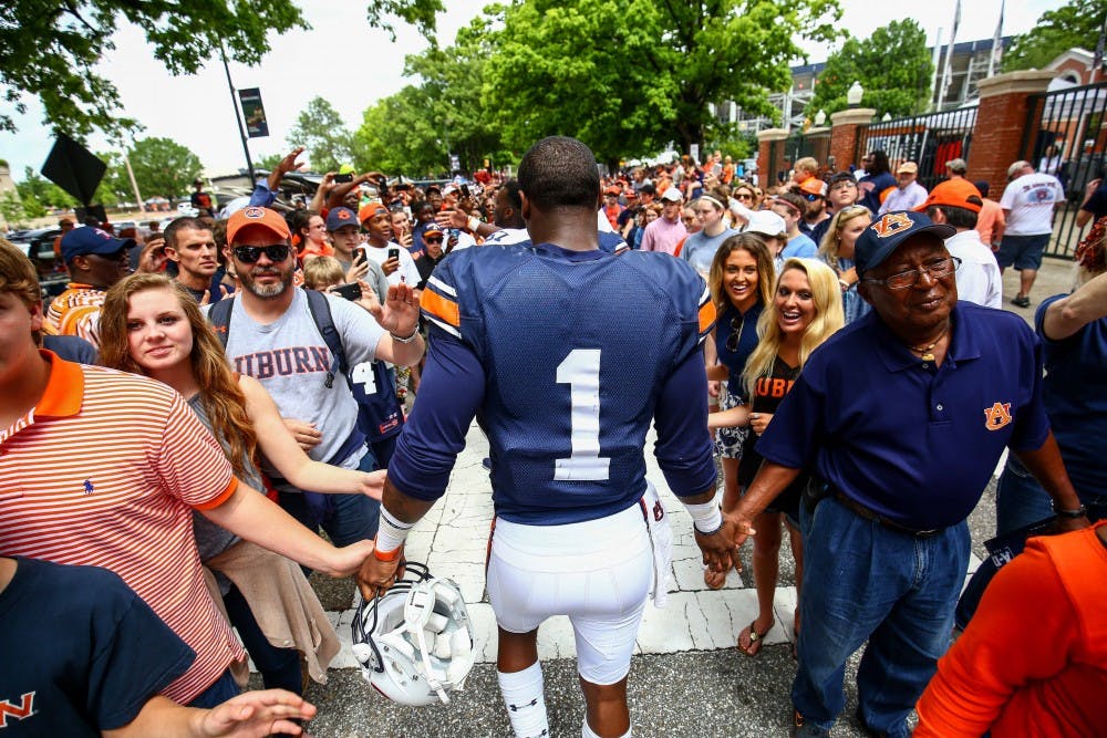 Duke Williams during tiger walk in Auburn, AL, on April 18th, 2015. (Kenny Moss | Assistant Photo Editor)