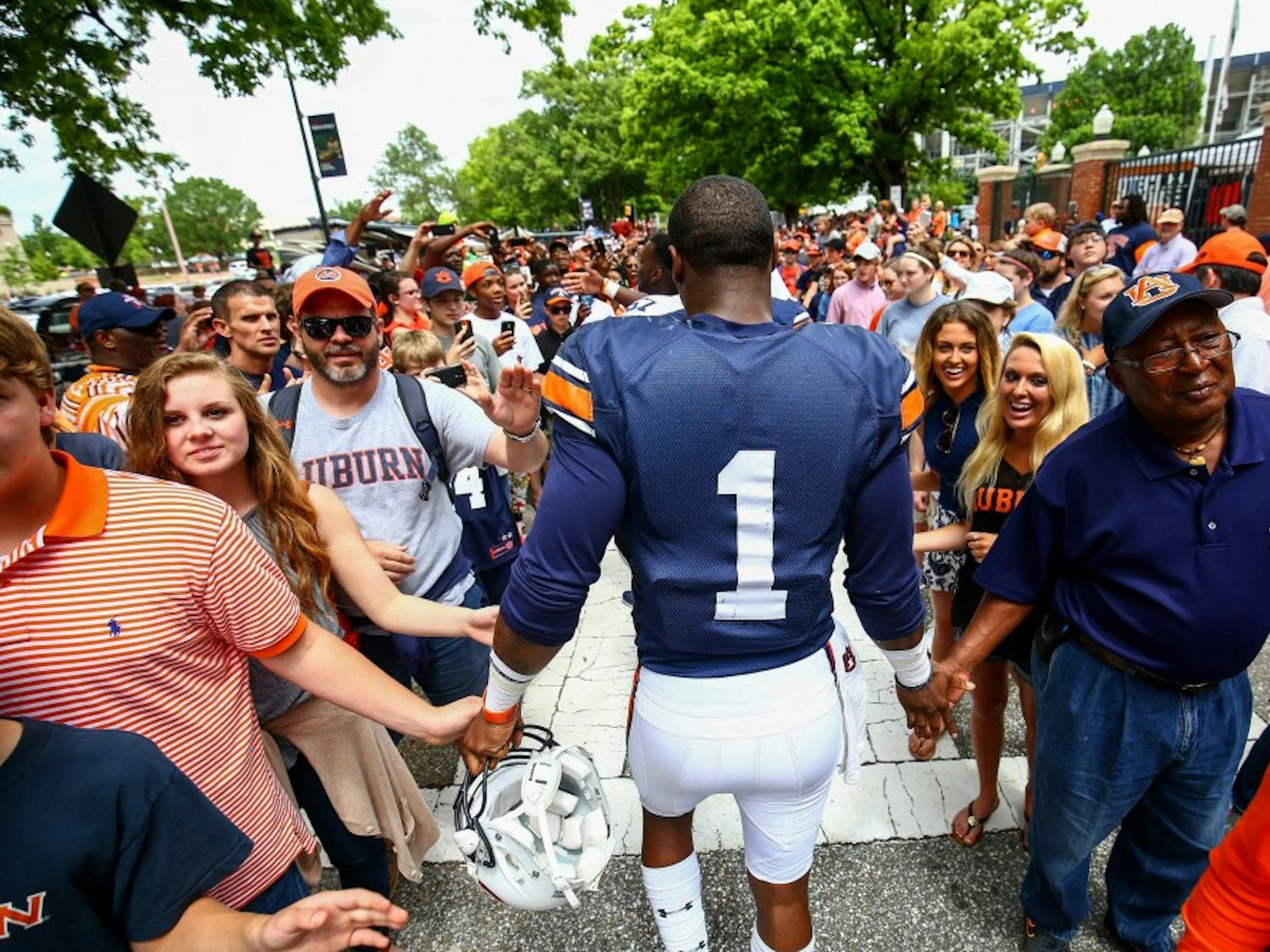 Duke Williams during tiger walk in Auburn, AL, on April 18th, 2015. (Kenny Moss | Assistant Photo Editor)