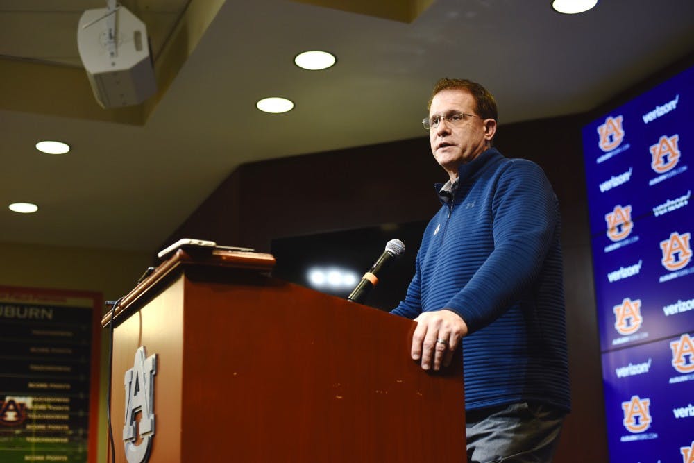 Auburn football head coach Gus Malzahn holds a press conference after National Signing Day on Wednesday, Feb. 6, 2019, in Auburn, Ala. 