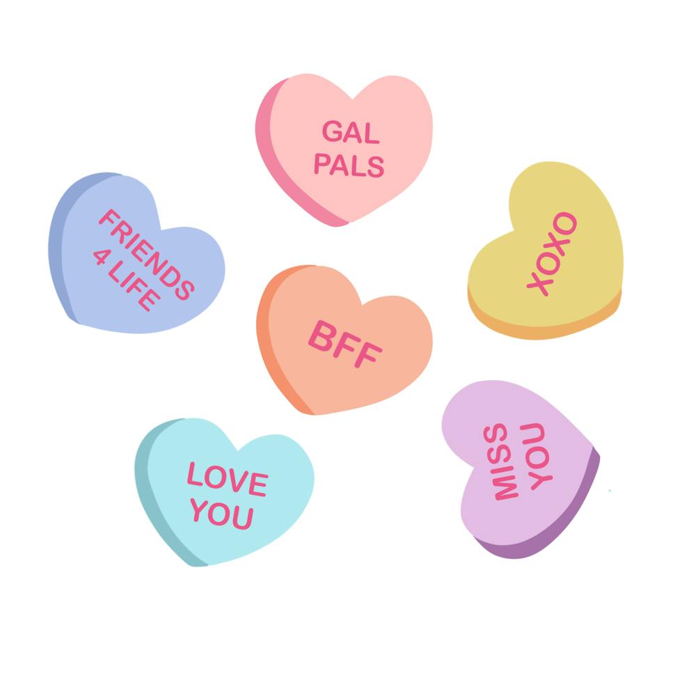 Candy hearts with friends sayings on them 