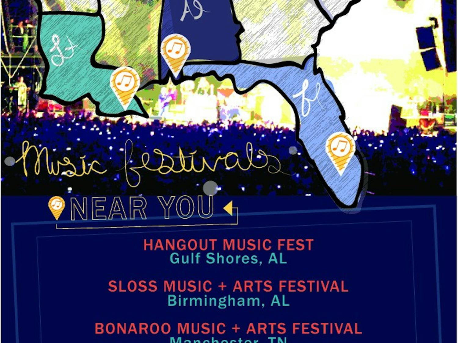 These five music festivals are located in the Southeast.