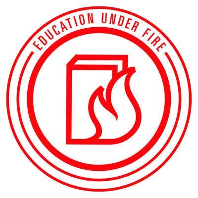 The official logo for the Education Under Fire campaign. (Courtesy of educationunderfire.com)