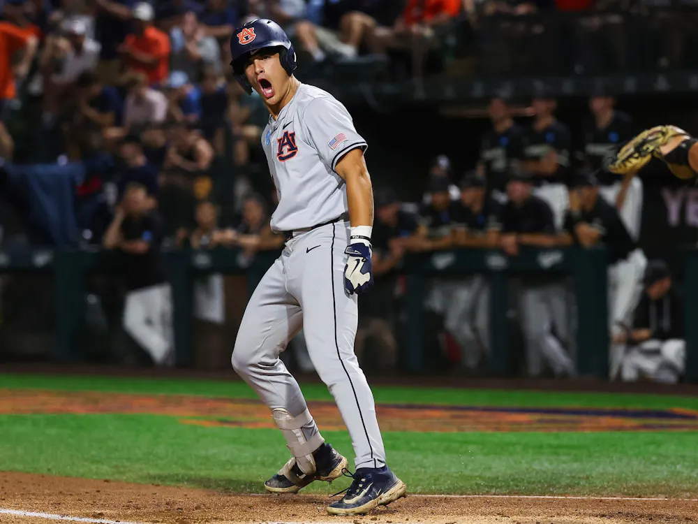 AUBURN, AL - MAY 31 - Auburn's Taylor Belza (25) during the game between the (1) Auburn Tigers and the (2) UCF Knights at Plainsman Park in Auburn, AL on Sunday, May 31, 2026.
Photo by Zach Bland/Auburn Tigers