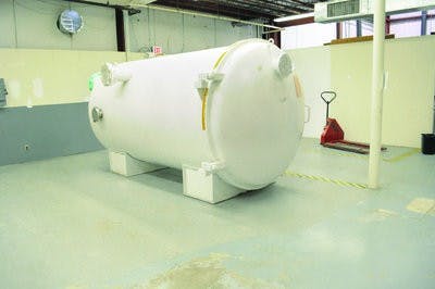 This vacuum that simulates the environment of outerspace is the last major piece of equipment the Space Research Institute has to move out of the Leach Center. (Christen Harned / ASSISTANT PHOTO EDITOR)