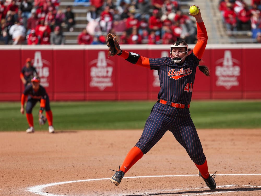 NORMAN, OK - MARCH 15 - Auburn’s Abby Herndon (41) during the game between the Auburn Tigers and the #6 Oklahoma Sooners at Love's Field in Norman, OK on Sunday, March 15, 2026. Photo by David Gray/Auburn Tigers