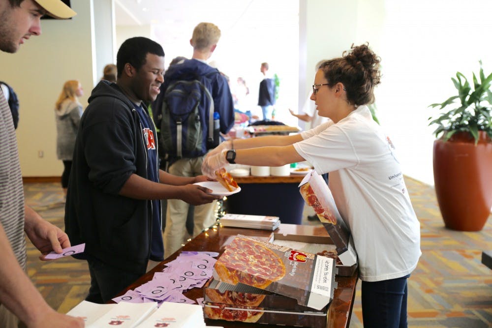 Lunch is provided for students during UPC annual Jingle Ball Jam in Student Center Ballroom on Nov. 30, 2016.