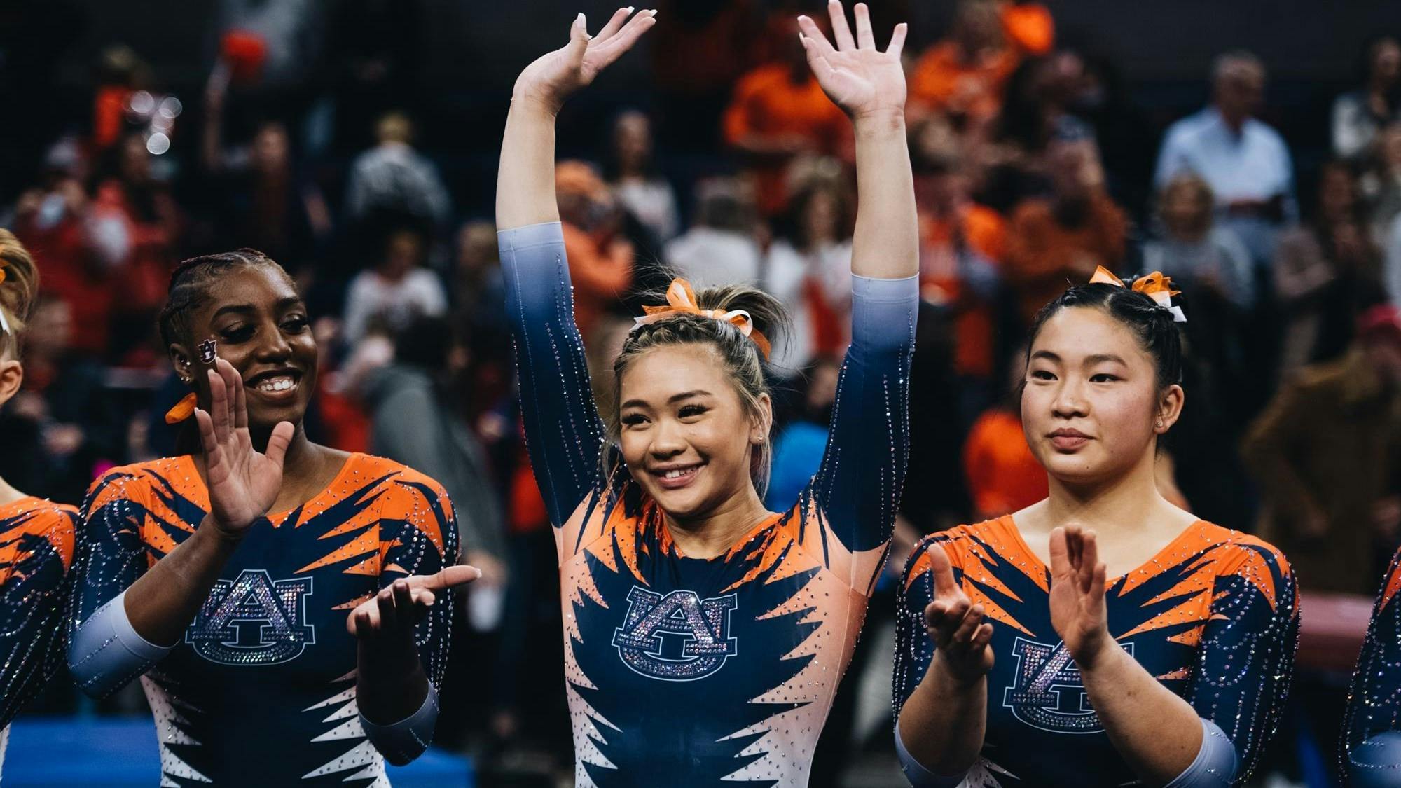 Gym celebration vs Alabama