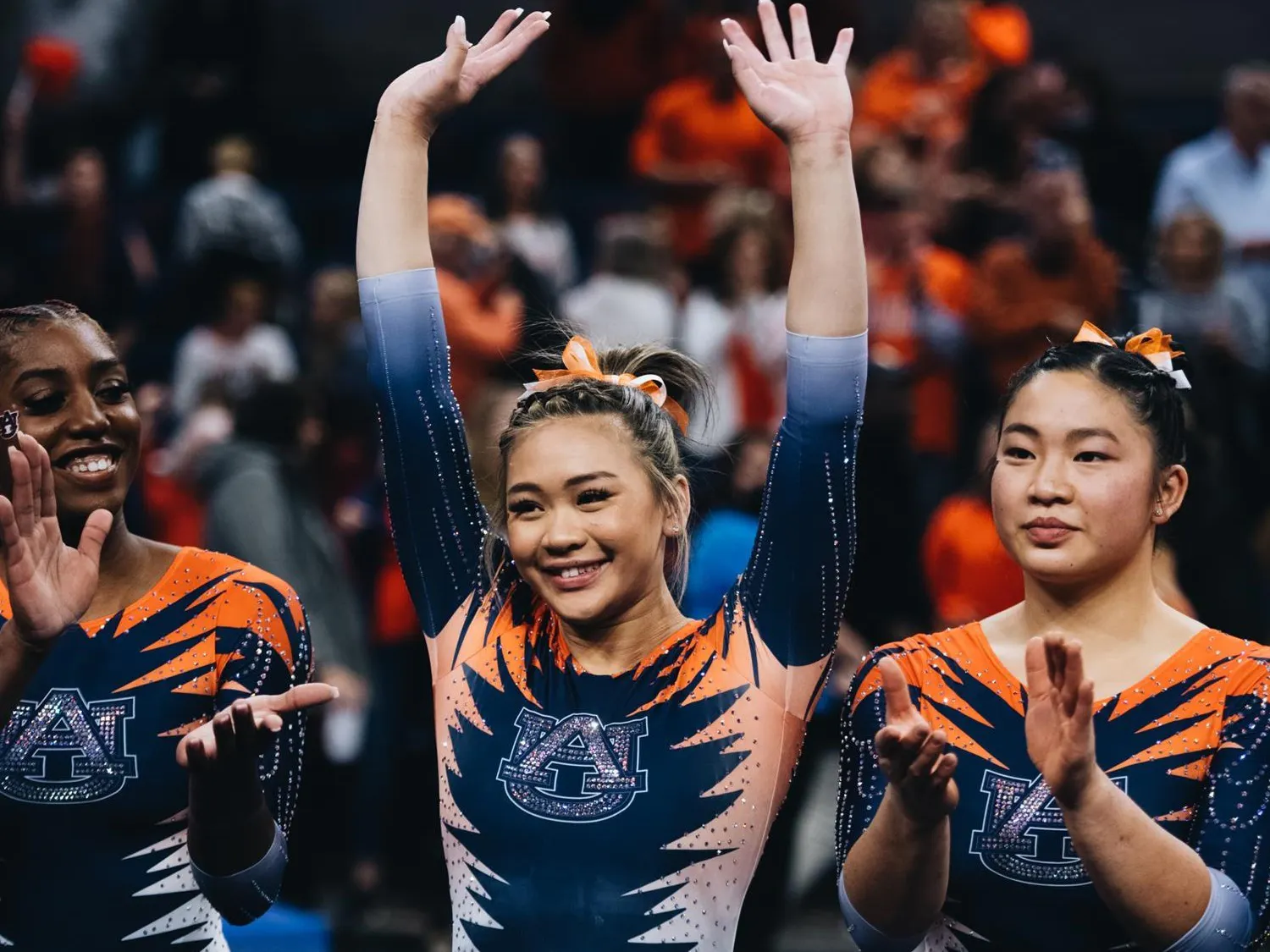 Gym celebration vs Alabama
