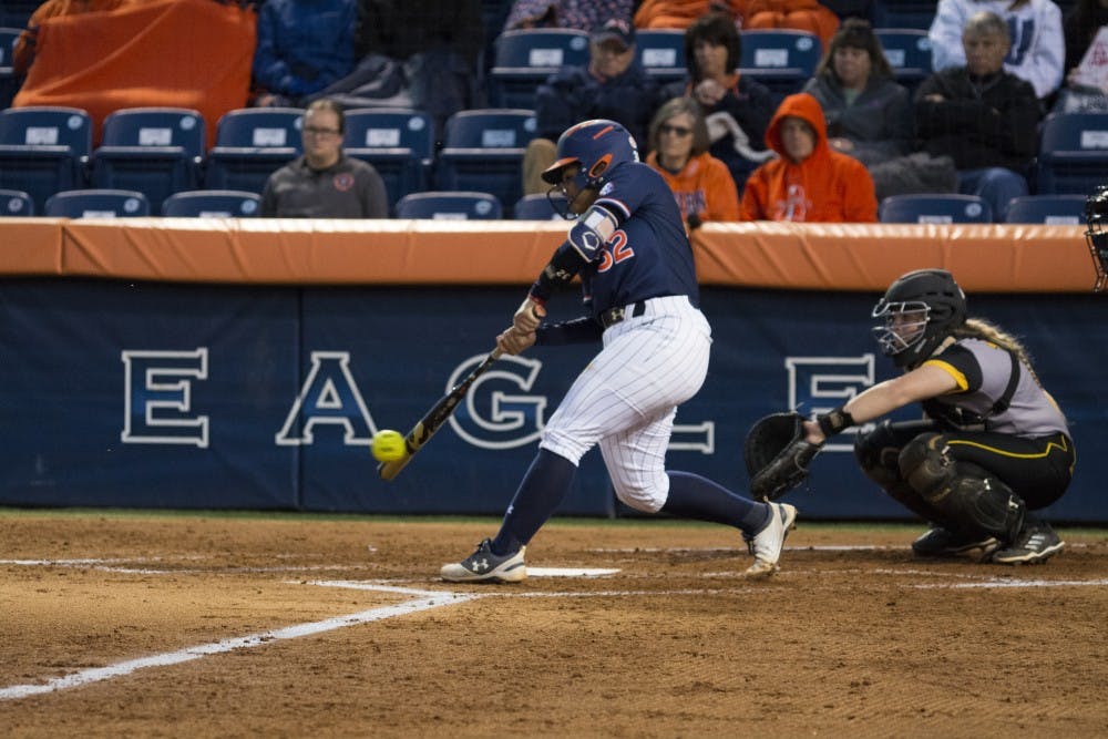 Auburn Tiger infielder Makenna Dowell (32) bats vs. Kennesaw State University on April 4, 2018, in Auburn, Ala.