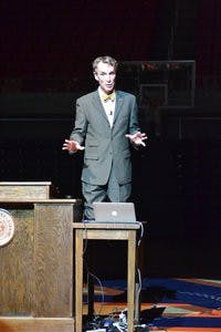 I just want everybody to realize the significance and importance of the science in your everyday life," Nye said. (Danielle Lowe / ASSISTANT PHOTO EDITOR)