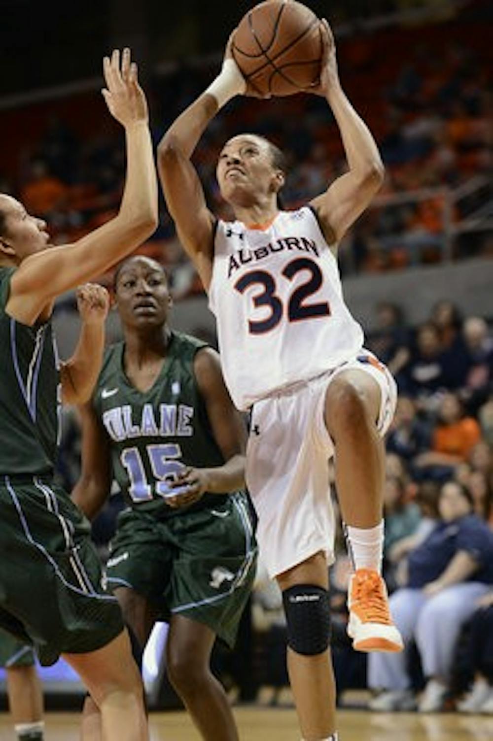 Tyrese Tanner in the first half.
Women's NIT Basketball, Tulane vs Auburn on March 27, in Auburn. (Courtesy of Todd Van Emst)